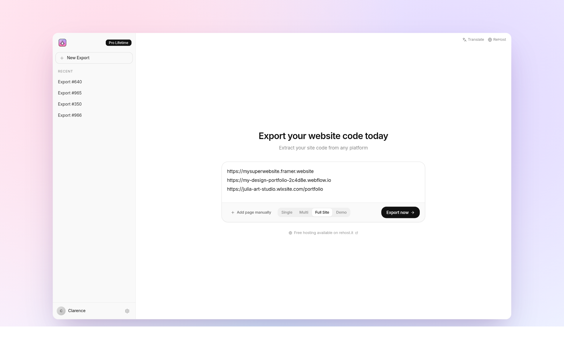 NocodeXport desktop screenshot 2